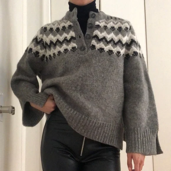 ❌SOLD!!!❌ BNWT Zara alpaca blend clunky knit wool sweater - Picture 2 of 6